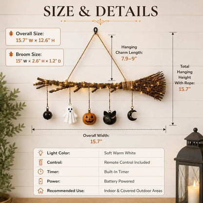 Lighted Fall Broom Wall Hanging🍂