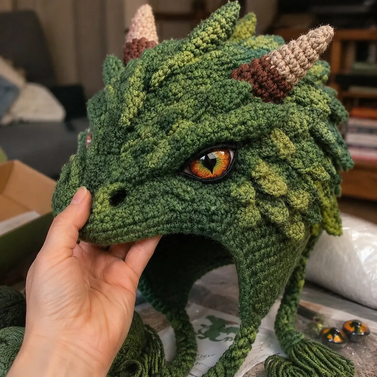 🧵Fantasy Hood Hat DIY Crochet Kit – Create Your Own Magical Wearable Character Hat