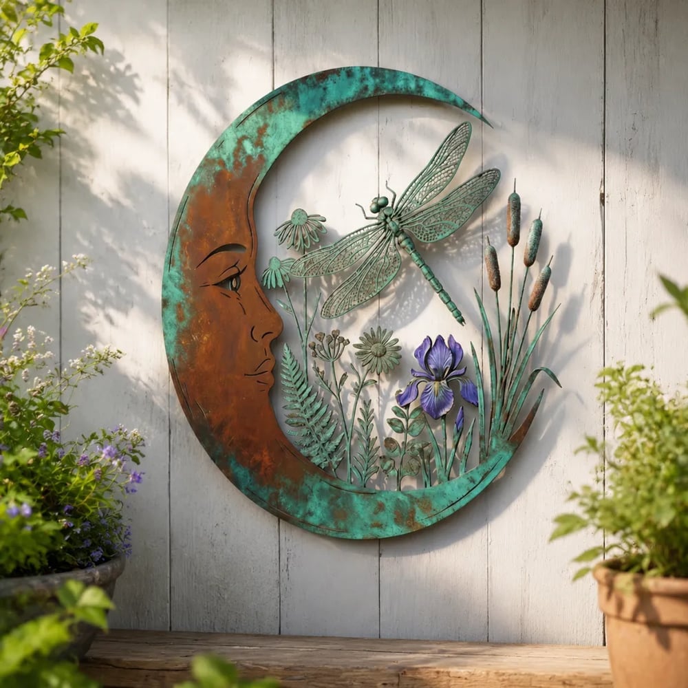 Crescent Moon Bee Wall Decor