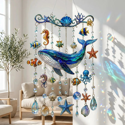 🐋 Ocean-Themed Crystal Wind Chime – Bring the Ocean Glow to Your Garden (📦Buy 2 Free Shipping)