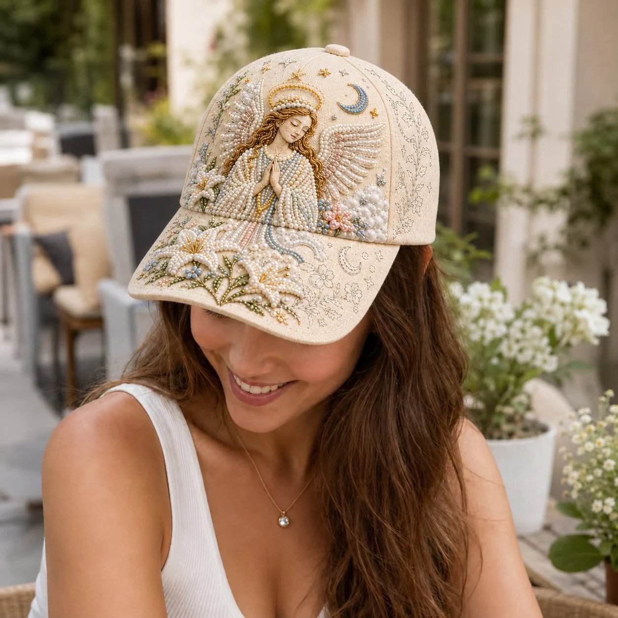 ✝️🧢 Premium Christian Faith Beaded Hat DIY Kit | Luxury Flocked Canvas with Scratch-Resistant Non-Fading Pearl Beads DIY Handmade Devotional Cap Decor 🕊️🪡✨