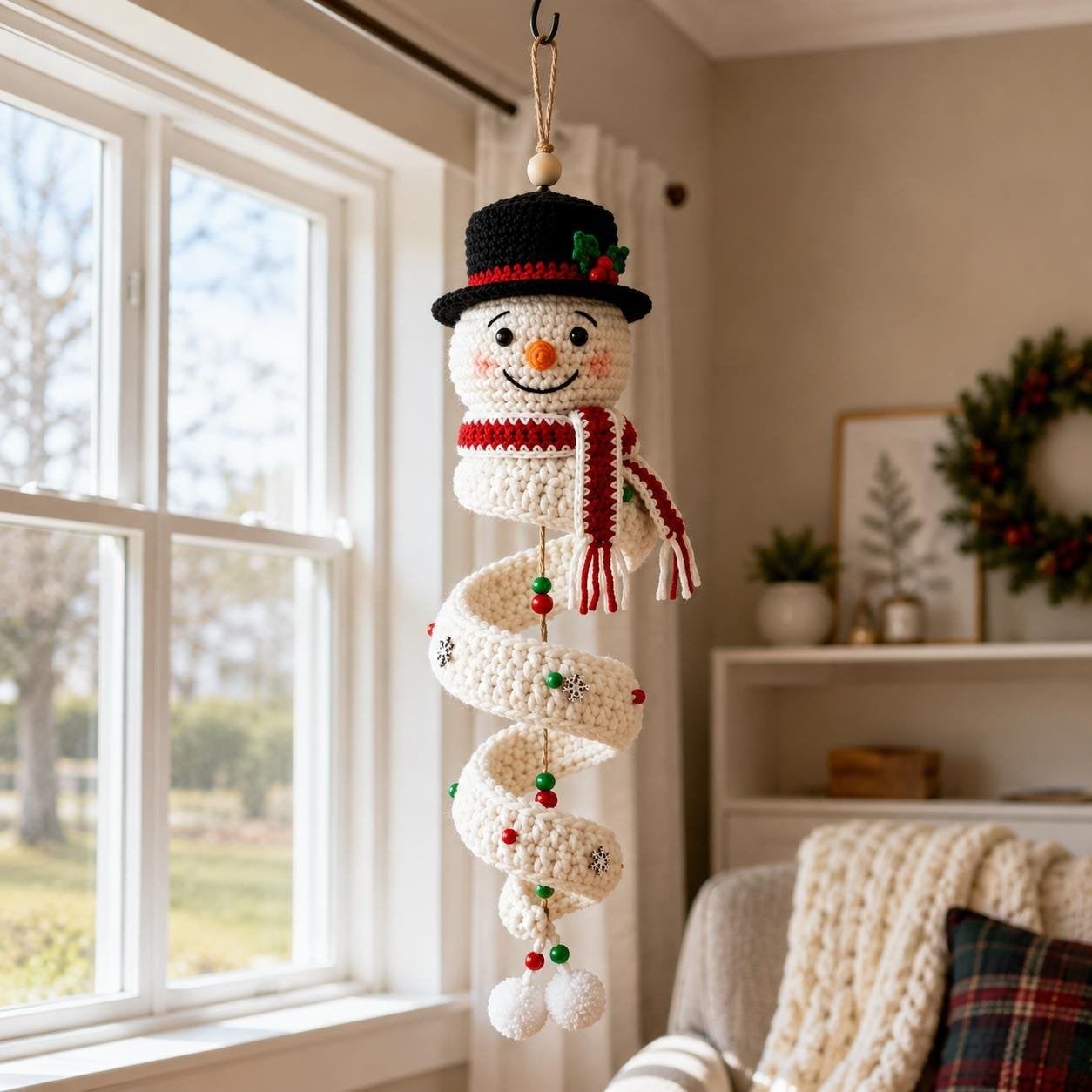 🎅🌲Crochet Snowman Spiral Oranment DIY Kit