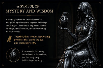 🖤 Gothic Raven Shelf Sitter Statue – A Symbol of Mystery, Wisdom & Dark Elegance