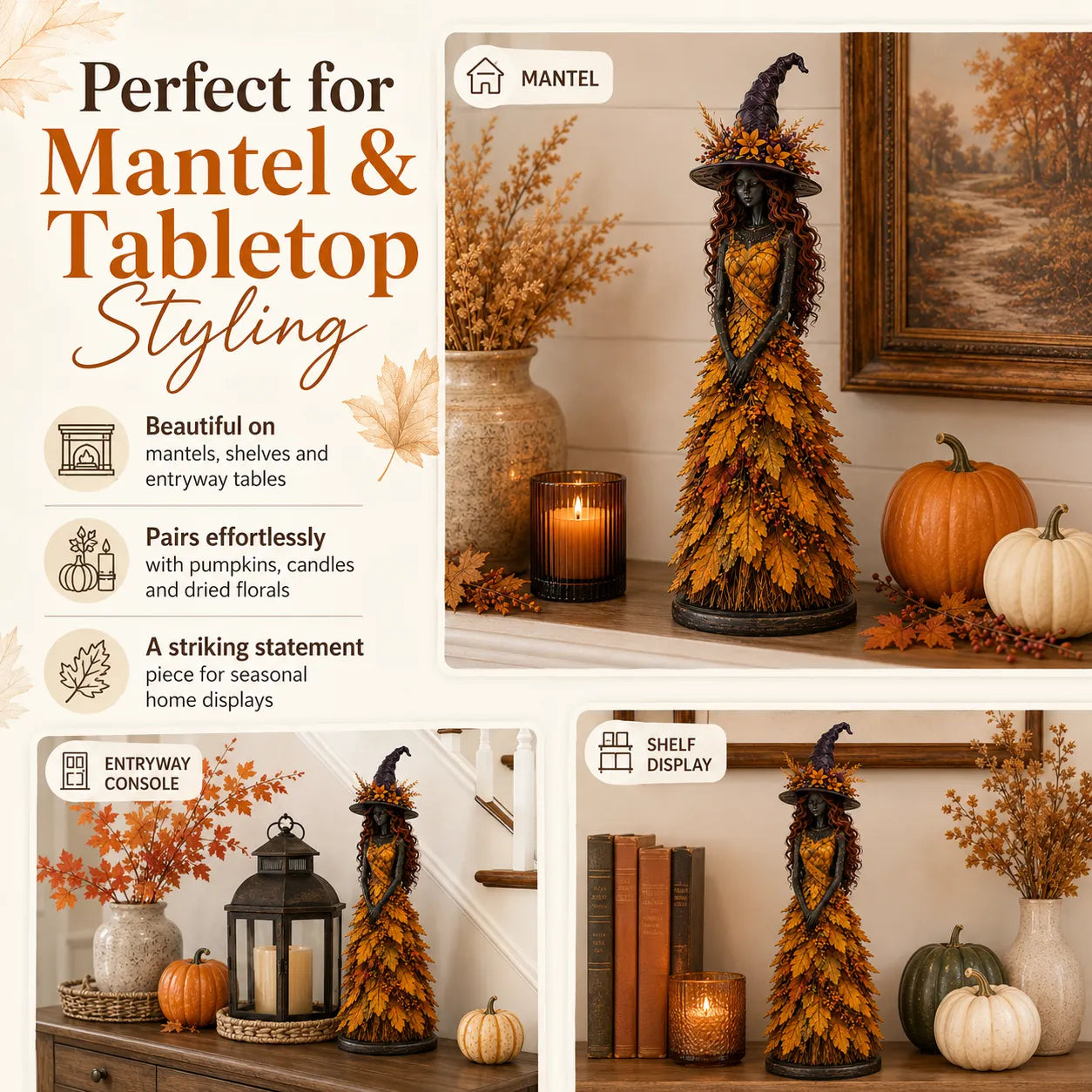 💥🧙Enchanted Autumn Witch Figurine