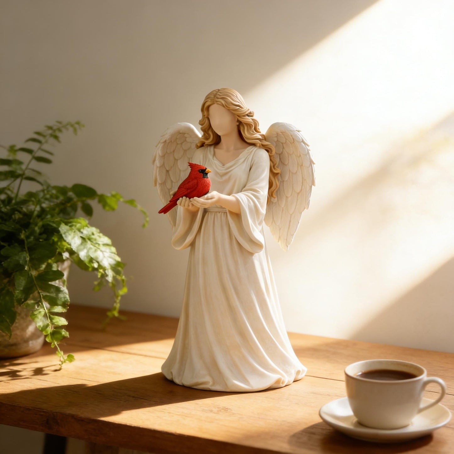 🐦Handcrafted Cardinal & Angel Memorial Statues – A Symbol of Love, Peace, and Remembrance