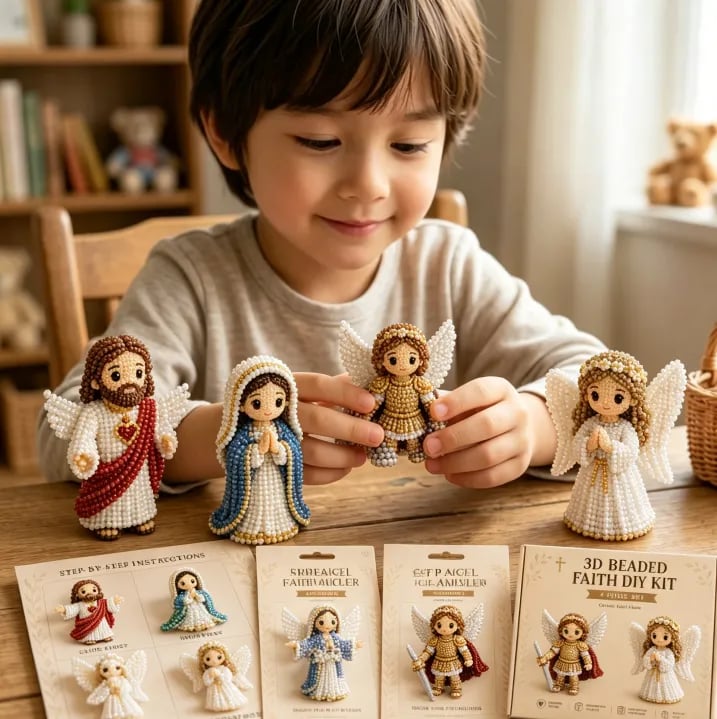 🔥 Last Day 49% OFF - Tiny 3D Beaded Faith & Angel DIY Kit✨🕊️