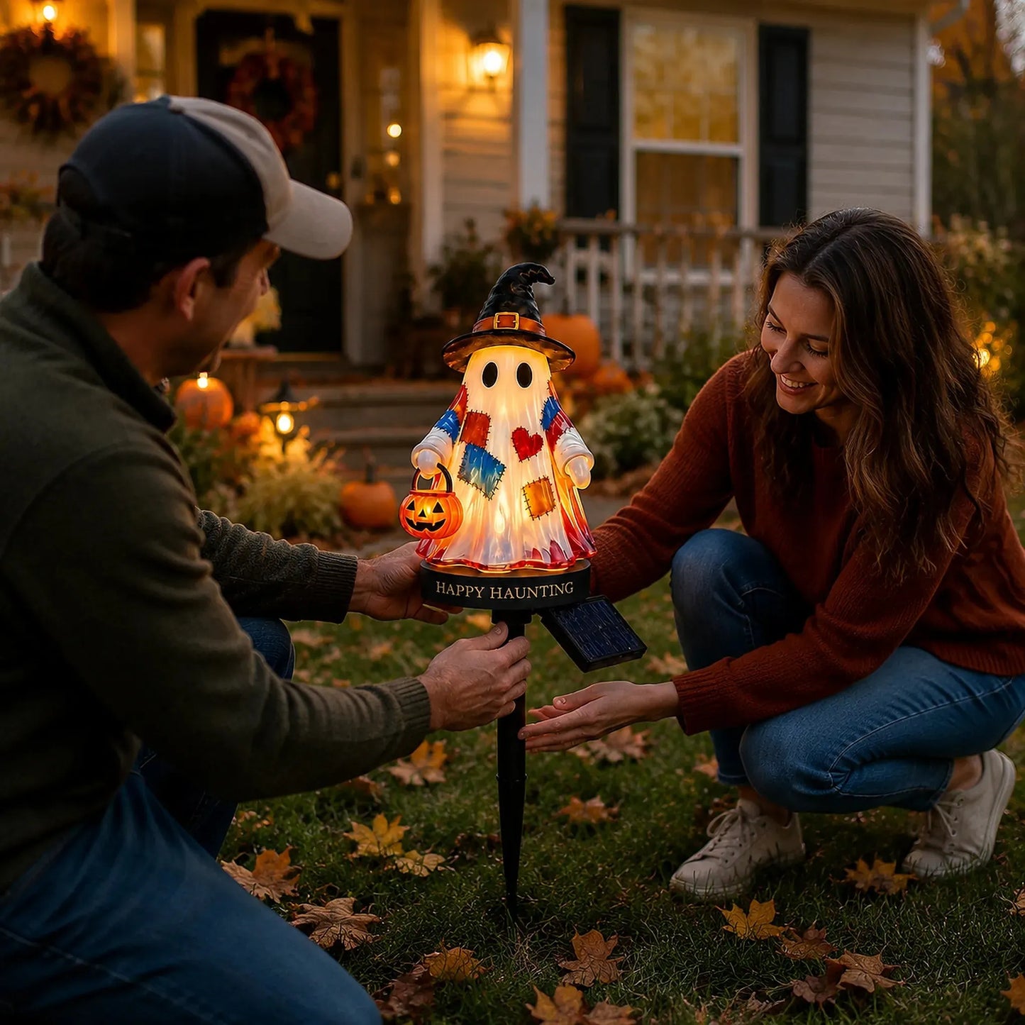👻 Solar Halloween Ghost Garden Stake