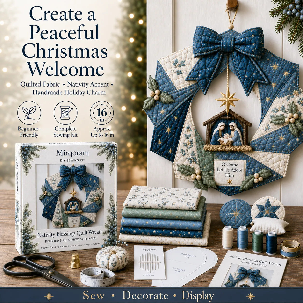 Christmas Fabric Wreath DIY Kit – A Keepsake You’ll Hang with Pride Year After Year💫