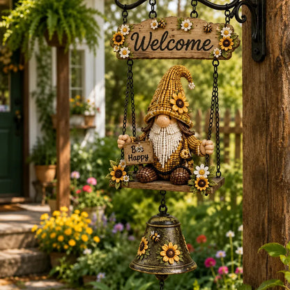 🔥Limited time 50% OFF – Rustic Garden Gnome Bell Outdoor Decor 🐞🌼