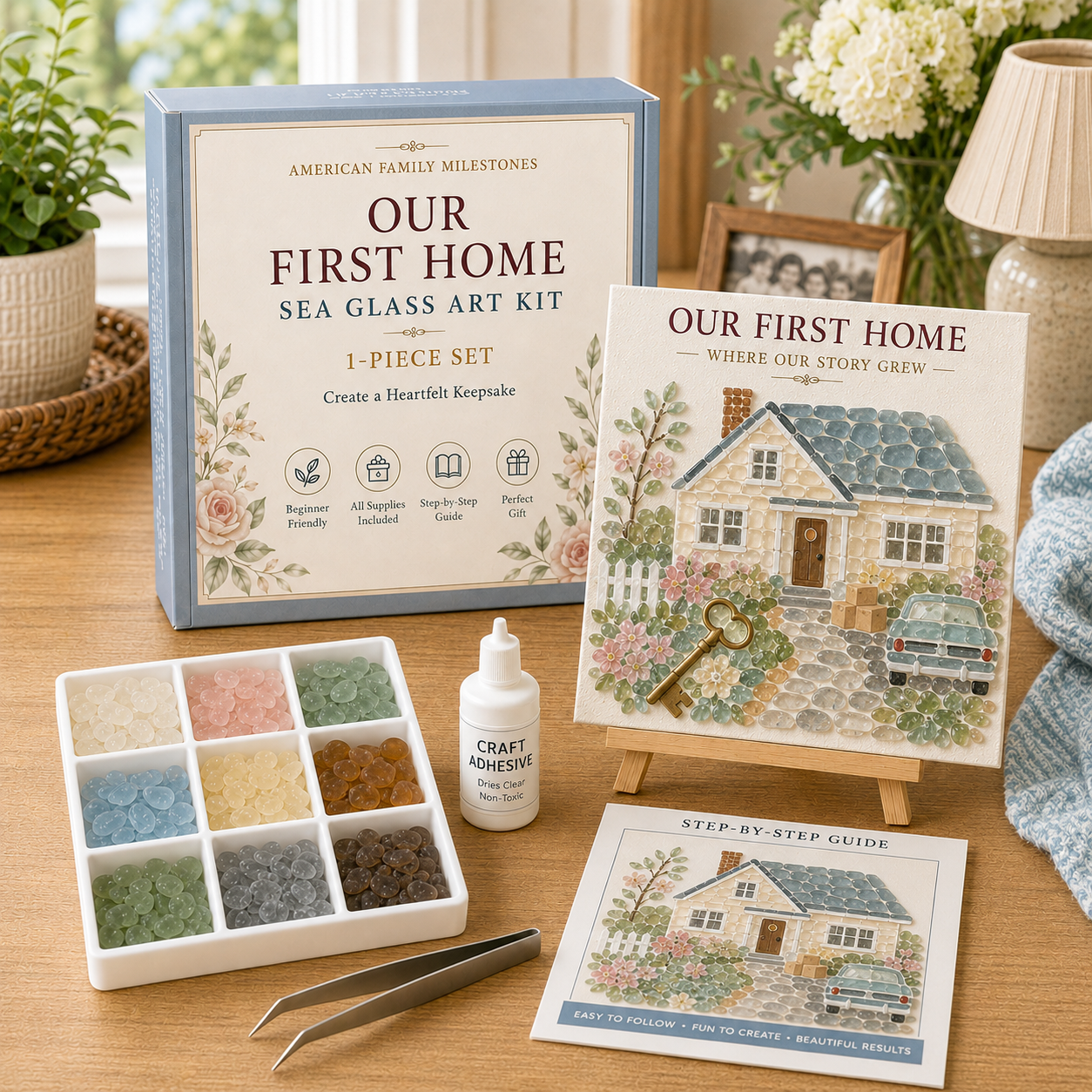 🏡 American Family Milestones Sea Glass Art Kit