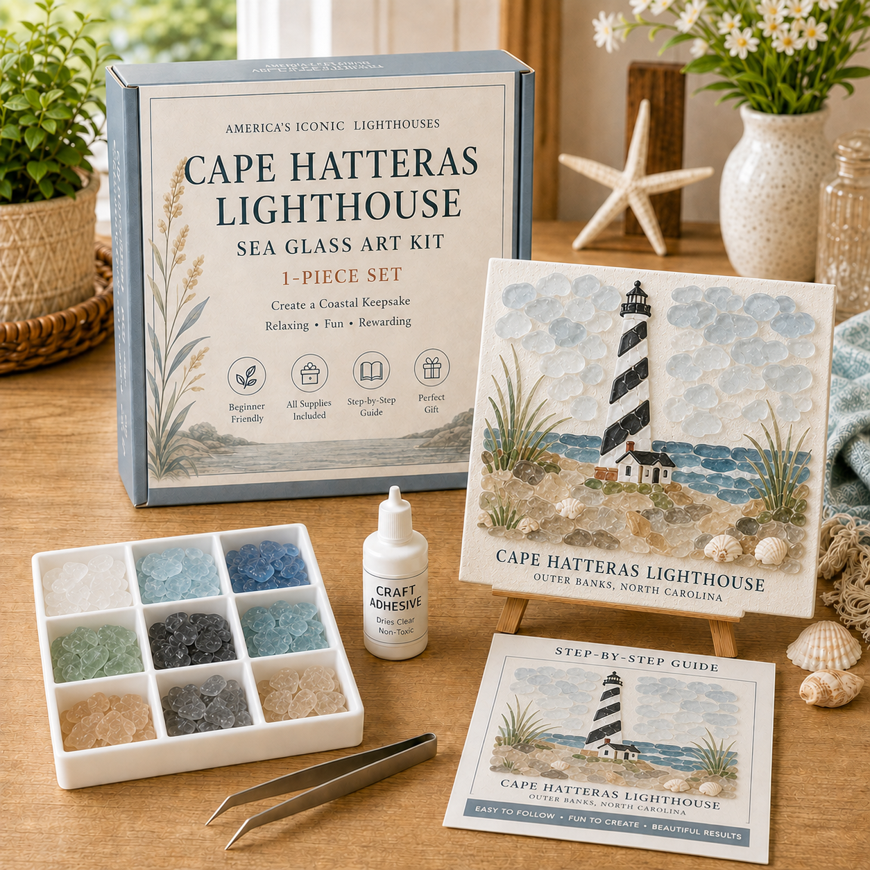 🌊 America’s Iconic Lighthouses Sea Glass Art Kit