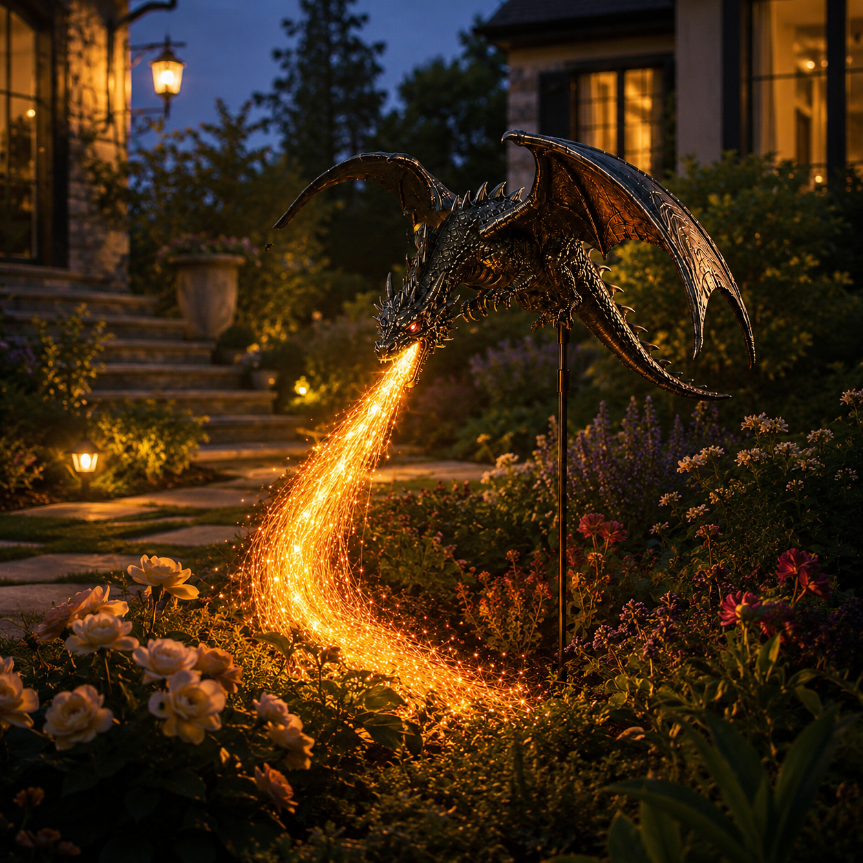 2027 Fellime®Dragon’s Ember Solar Garden Decor