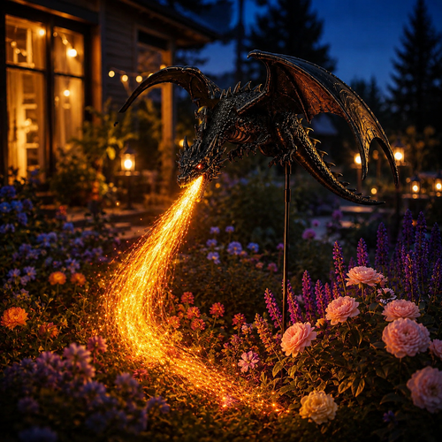2027 Fellime®Dragon’s Ember Solar Garden Decor
