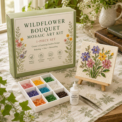 Vintage Watering Can Mosaic Art Kit – DIY Floral Garden Themed Craft, Handmade Indoor & Outdoor Wall Decor