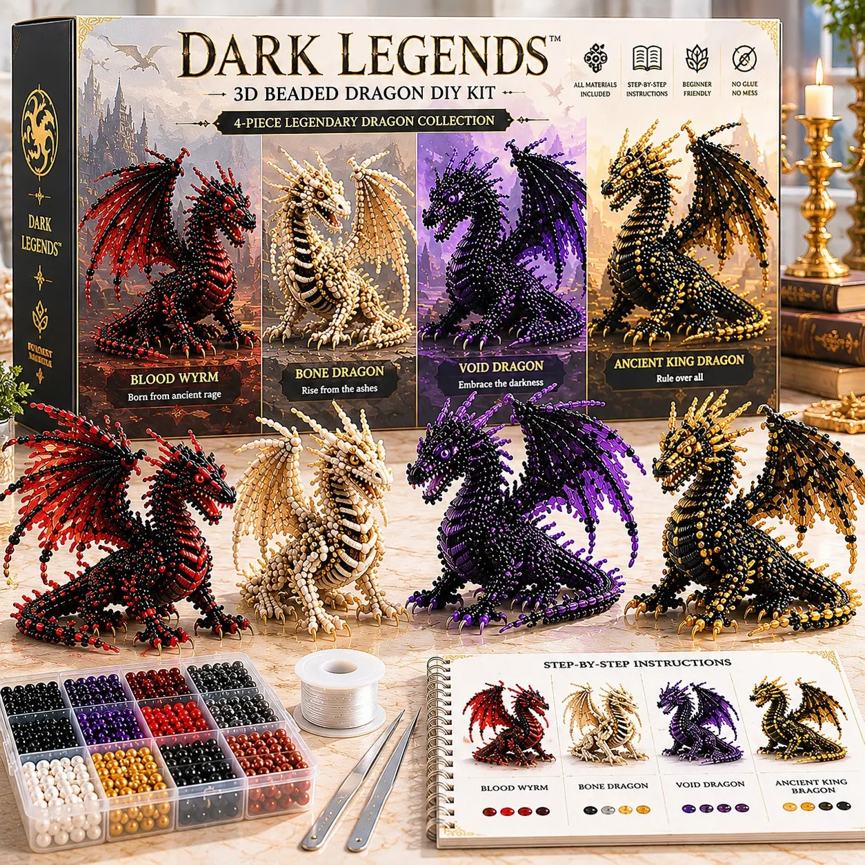 Enchanted 3D Beaded Animal DIY Family Craft Kit