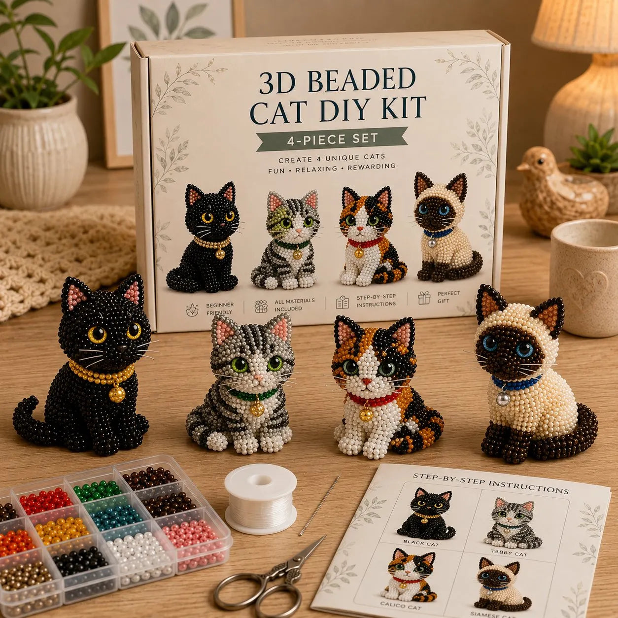 🔥Last Day 50% OFF🧵✨ Tiny 3D Beaded Animal DIY Kit