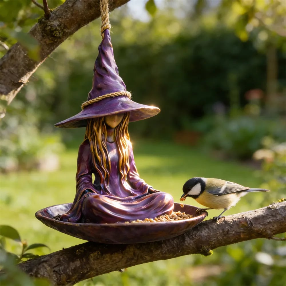 2026 Meditating Witch Garden Bird Feeder
