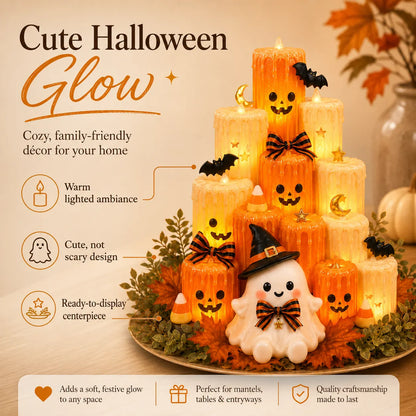 Cozy Lighted Halloween Ghost Centerpiece