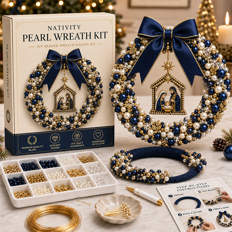💎🎀DIY Beaded Christmas Wreath Kit – Create Your Own Holiday Door Décor