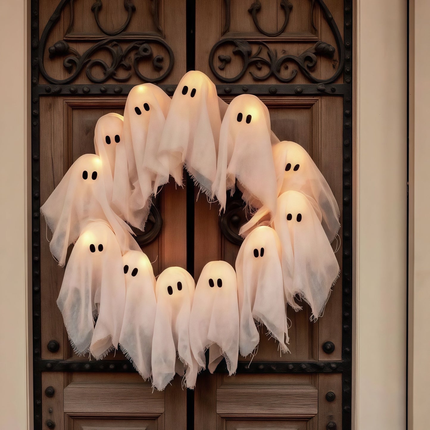 👻 HALLOWEEN GHOST GLOWING WREATH