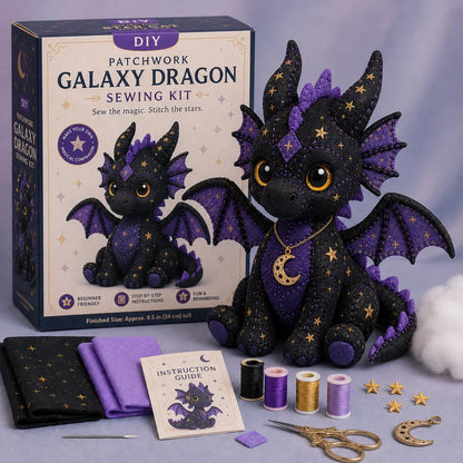 Mystic Patchwork Animal Sewing Kit – DIY Plush Craft Kit with Starry Fabric, Moon Charm & Step-by-Step Instructions
