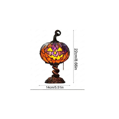 Halloween Stained Glass Style Pumpkin Table Lamp
