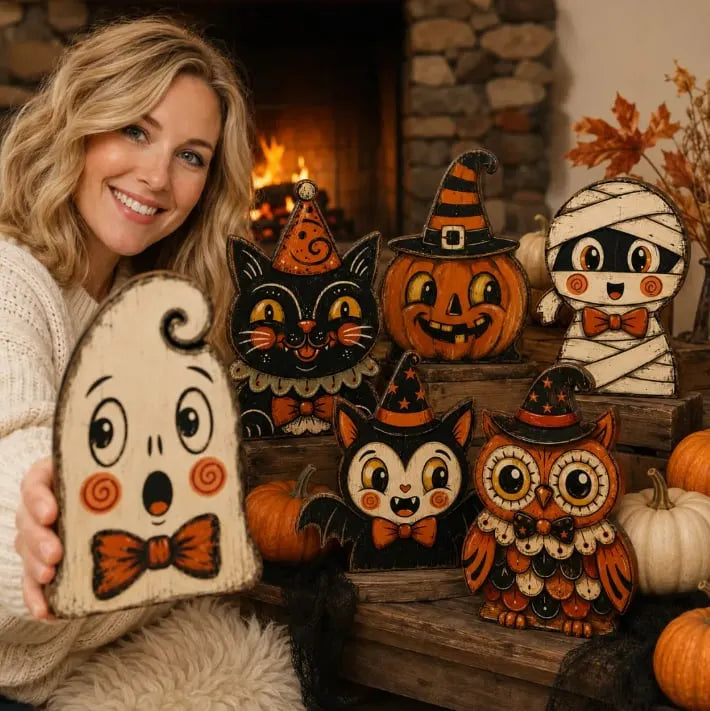 🔥Last Day 49% OFF🔥Vintage Halloween Wooden Character Tabletop Decor