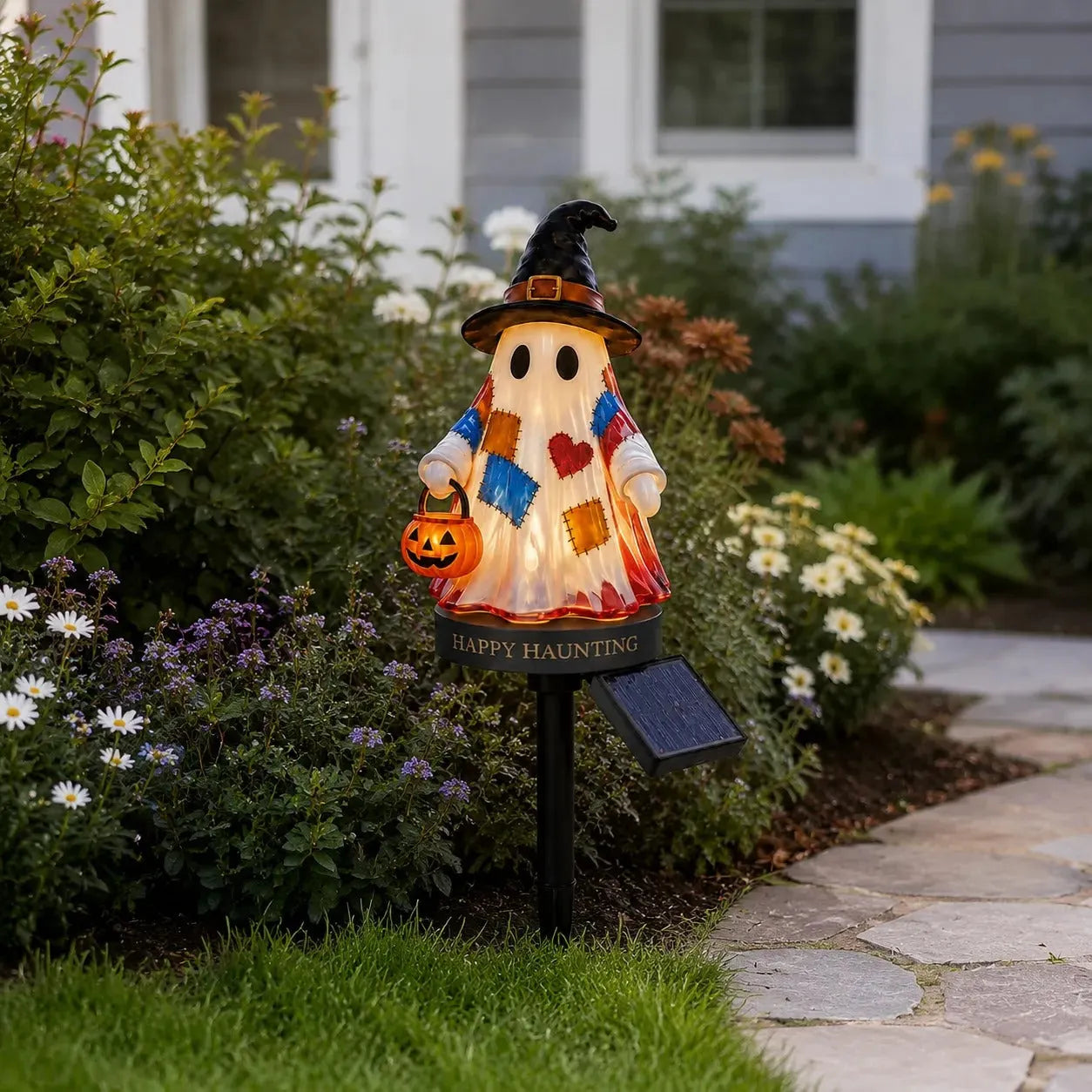 👻 Solar Halloween Ghost Garden Stake