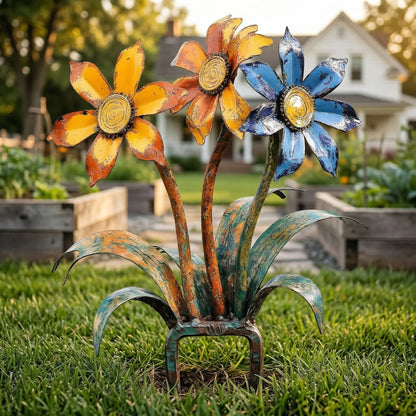 🌼2026 Mother's Day Gifts 50% Off--💖🎁Handcrafted Rustic Metal Flower Garden Stakes