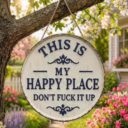 📢📢LAST DAY SALE 50% OFF✨Happy Place – Vintage Statement Metal Sign