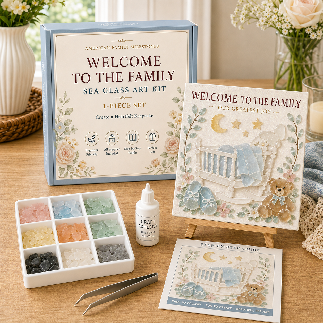 🏡 American Family Milestones Sea Glass Art Kit