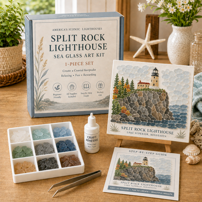 🌊 America’s Iconic Lighthouses Sea Glass Art Kit