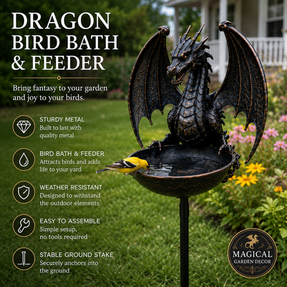 Dragon Bird Bath & Feeder
