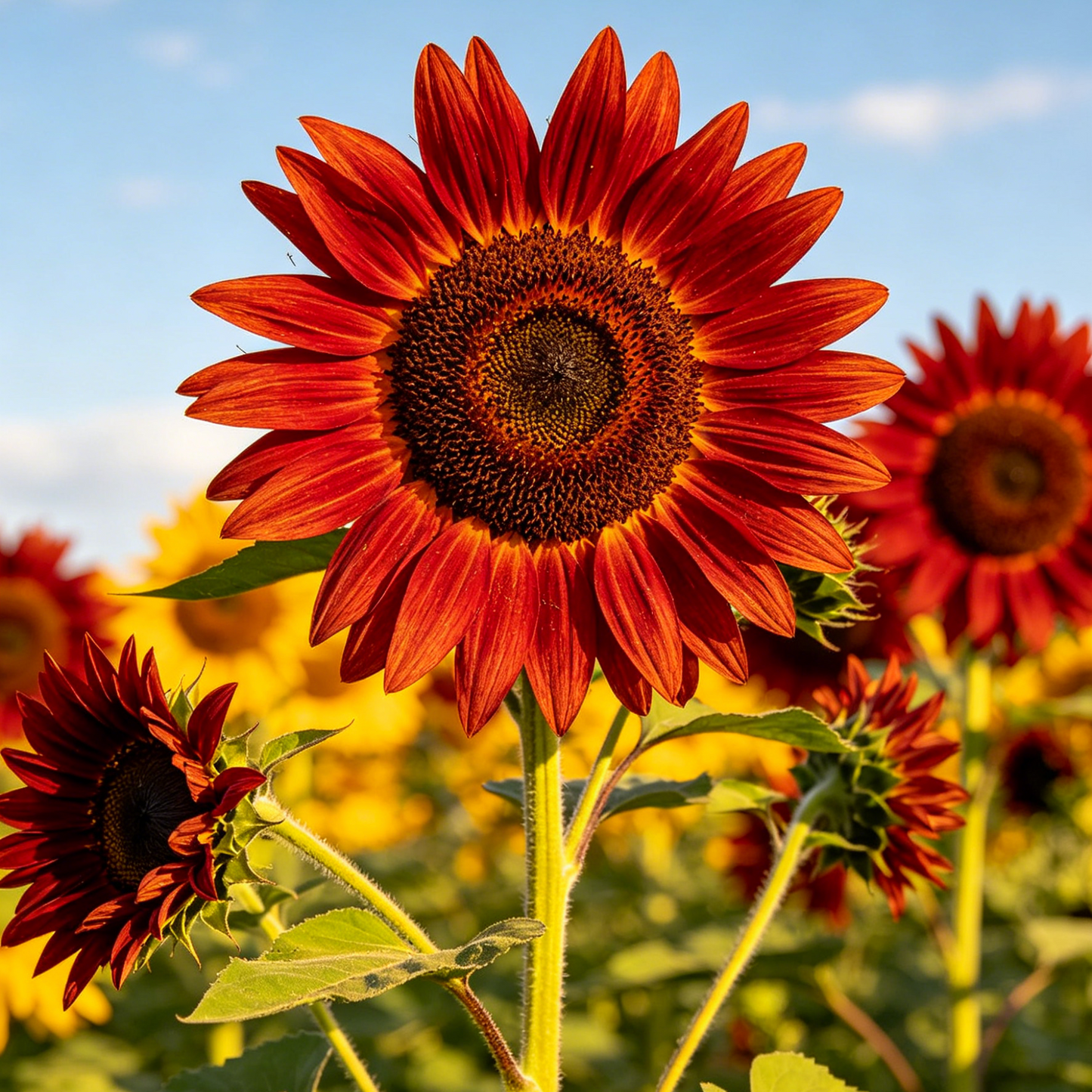 🌻🎈Velvet Queen Sunflower Seeds - Big Red Blooms