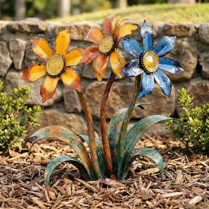 🌼2026 Mother's Day Gifts 50% Off--💖🎁Handcrafted Rustic Metal Flower Garden Stakes