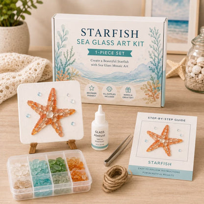 🐋🌊 DIY Sea Glass Mosaic Art Kit – Create Beautiful Ocean-Inspired Artwork with Colorful Glass Pieces