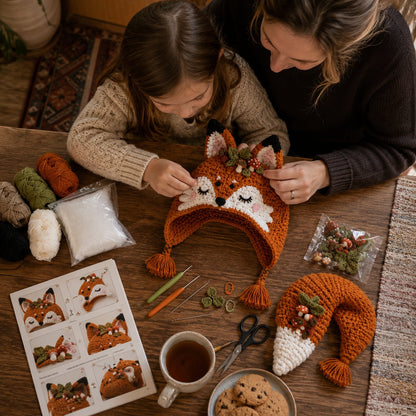 🧵Fantasy Hood Hat DIY Crochet Kit – Create Your Own Magical Wearable Character Hat
