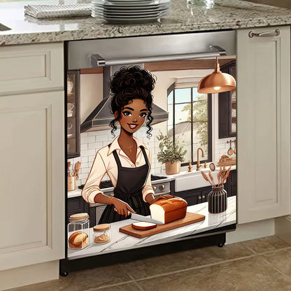 Reusable Halloween-Themed Magnetic Dishwasher Cover – Kitchen Decor for a Spooky Atmosphere