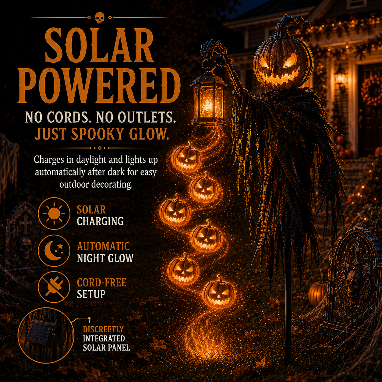 2027 Fellime® Pumpkin Soul Harvester Solar Garden Light