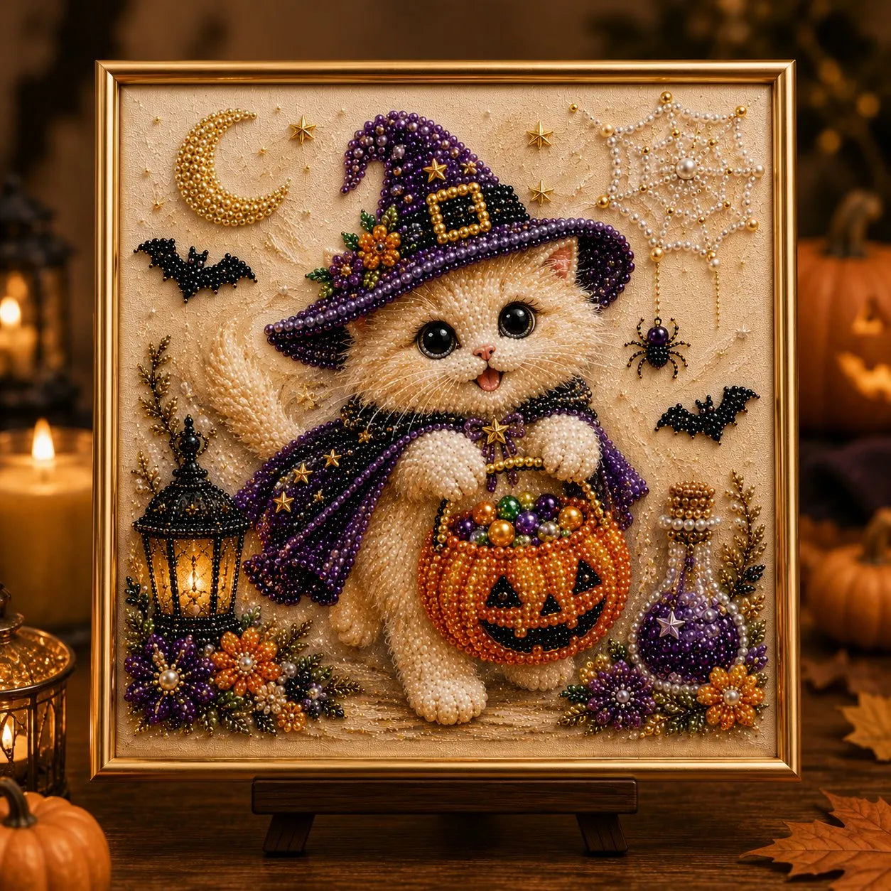 DIY Halloween Cat Pearl Bead Painting Kit 🐈‍⬛🎃 Buy 2 Get Free Shipping📦