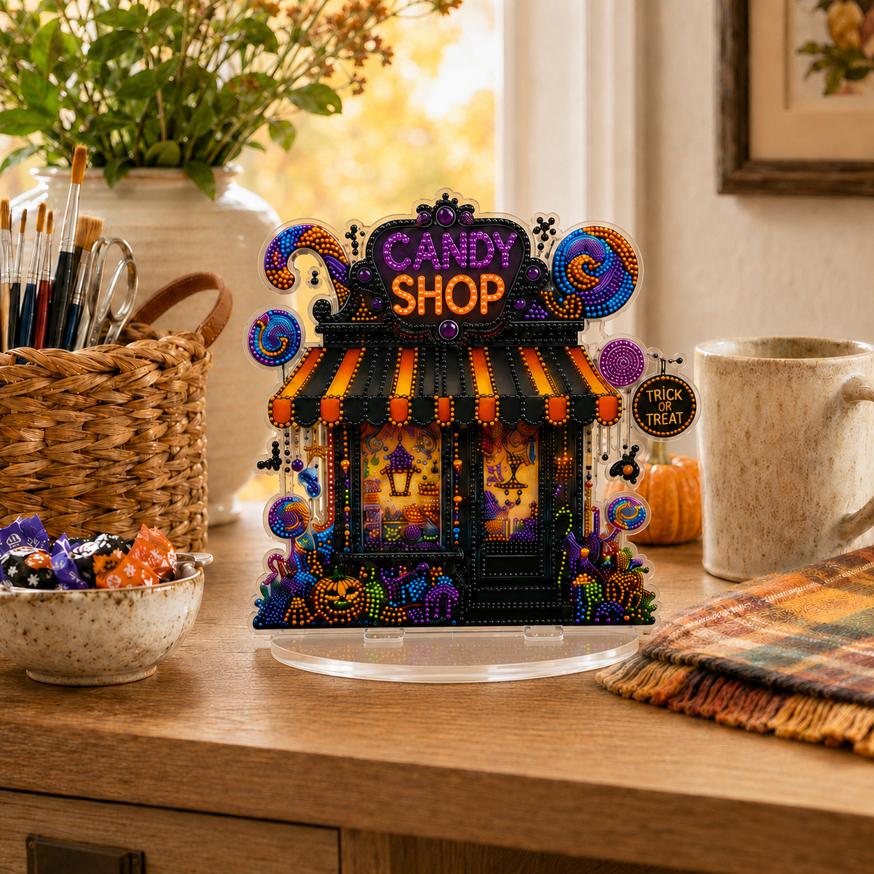 Sparkling Halloween Candy Shop tabletop decor
