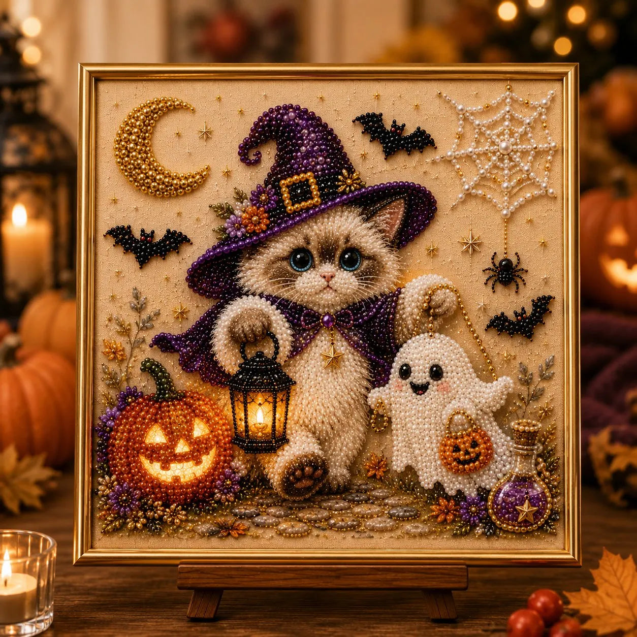 DIY Halloween Cat Pearl Bead Painting Kit 🐈‍⬛🎃 Buy 2 Get Free Shipping📦