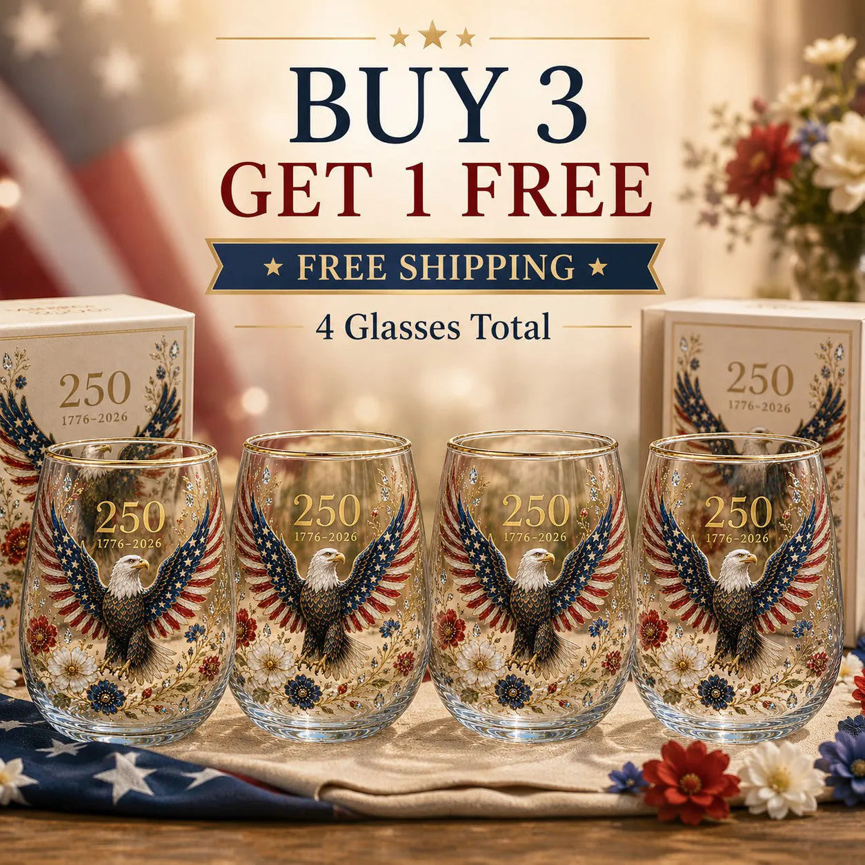 250 Years of Freedom Eagle Tumbler