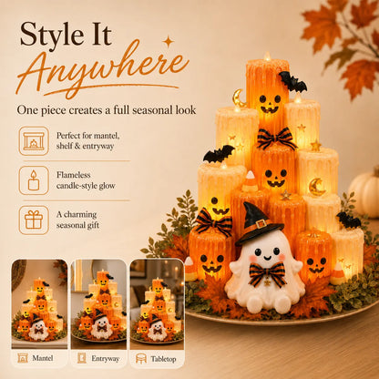 Cozy Lighted Halloween Ghost Centerpiece