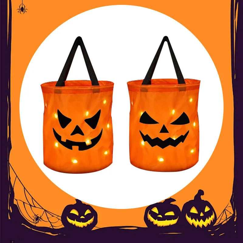 🎃 2026 Sale — Over 19,000 Sold!✨ Halloween Glowing Pumpkin Bag – LED Lights & Spacious Interior 🍬