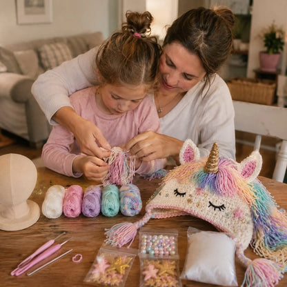 🧵Fantasy Hood Hat DIY Crochet Kit – Create Your Own Magical Wearable Character Hat