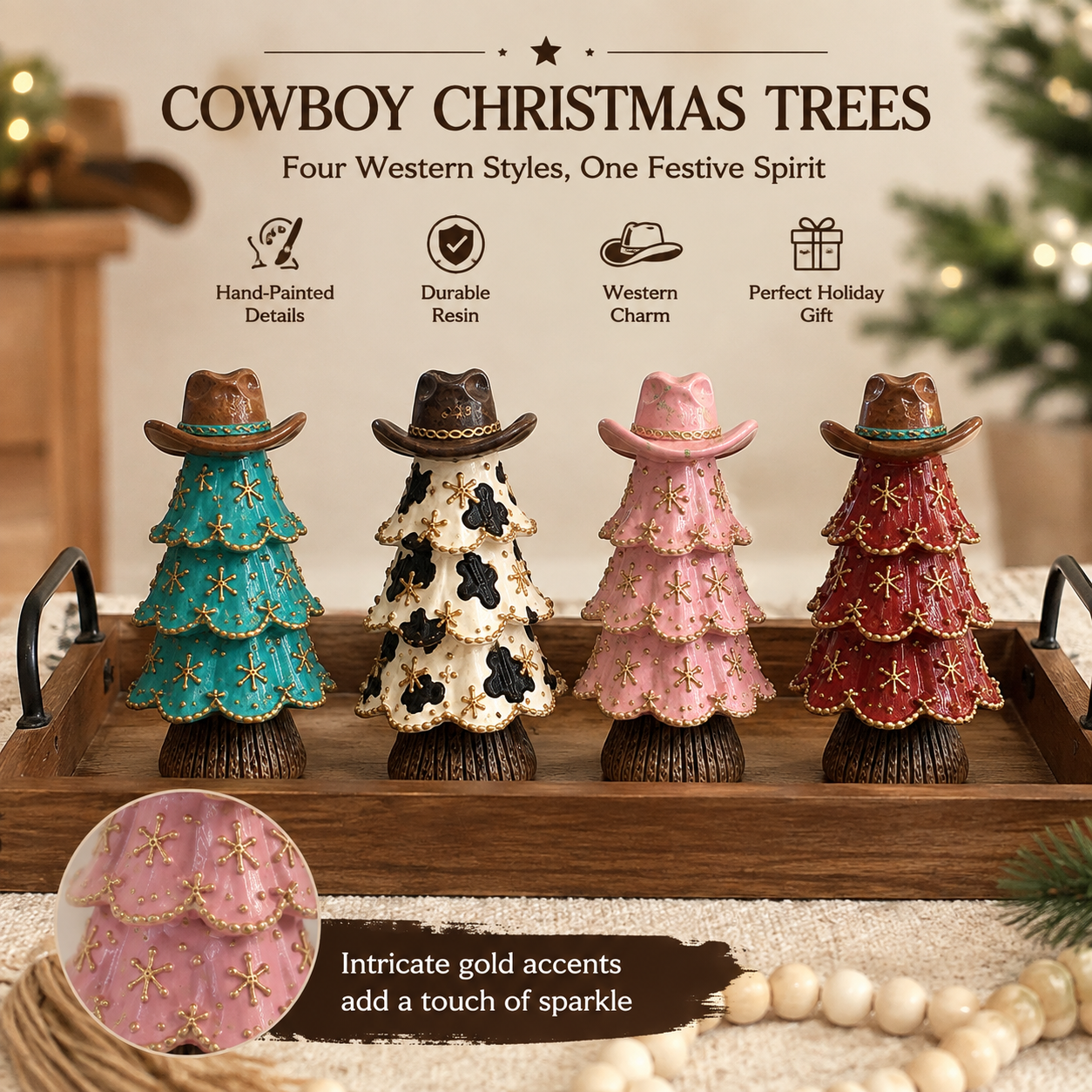 Western Cowboy Christmas Tree Figurines