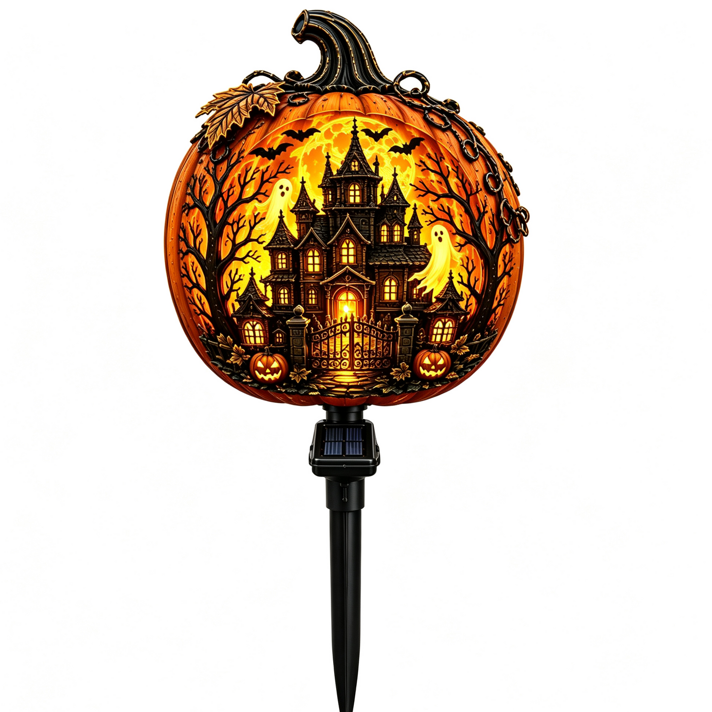 🎃 Solar Pumpkin Stake Light – Spooky LED Decor for Halloween Nights 👻