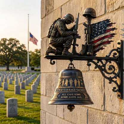 "Honor Courage Sacrifice" Fallen Soldier Wall Bell – A Tribute That Rings Forever