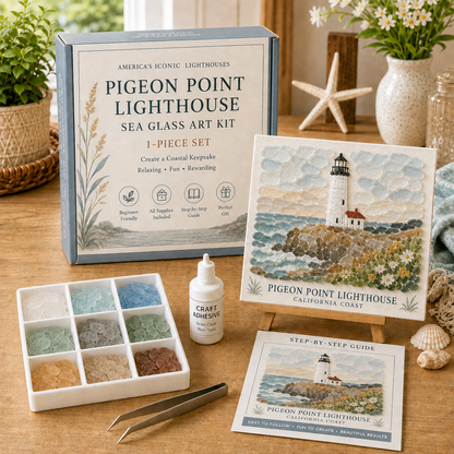 🌊 America’s Iconic Lighthouses Sea Glass Art Kit